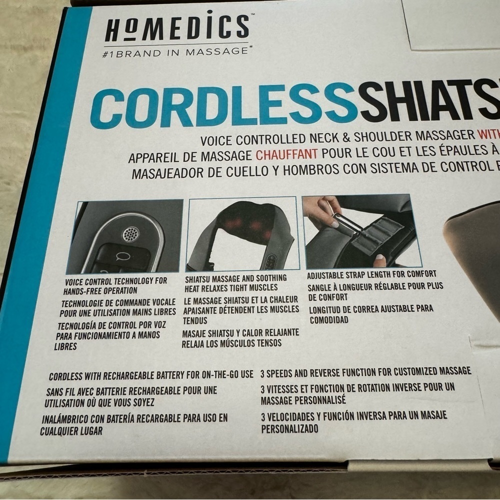 Homedics Cordless ShiatsuTalk VOICE CONTROLLED NECK SHOULDER MASSAGER WITH HEAT - Picture 7 of 11